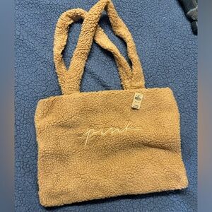 VICTORIA'S SECRET - PINK FUZZY BROWN TOTE